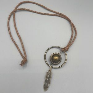 Minimalists Organic Cord Brass Necklace